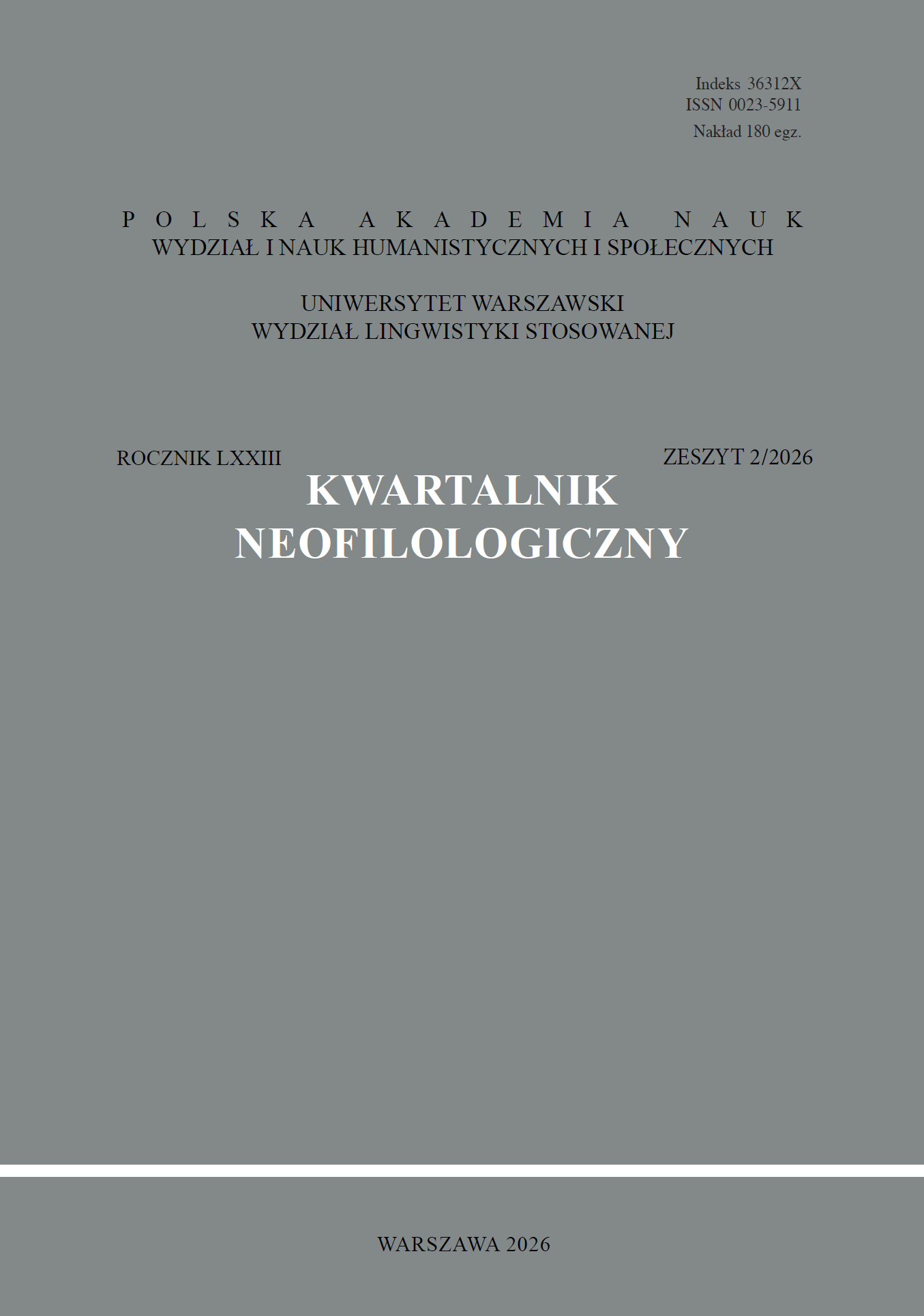 					View Vol. 73 No. 2 (2026)
				
